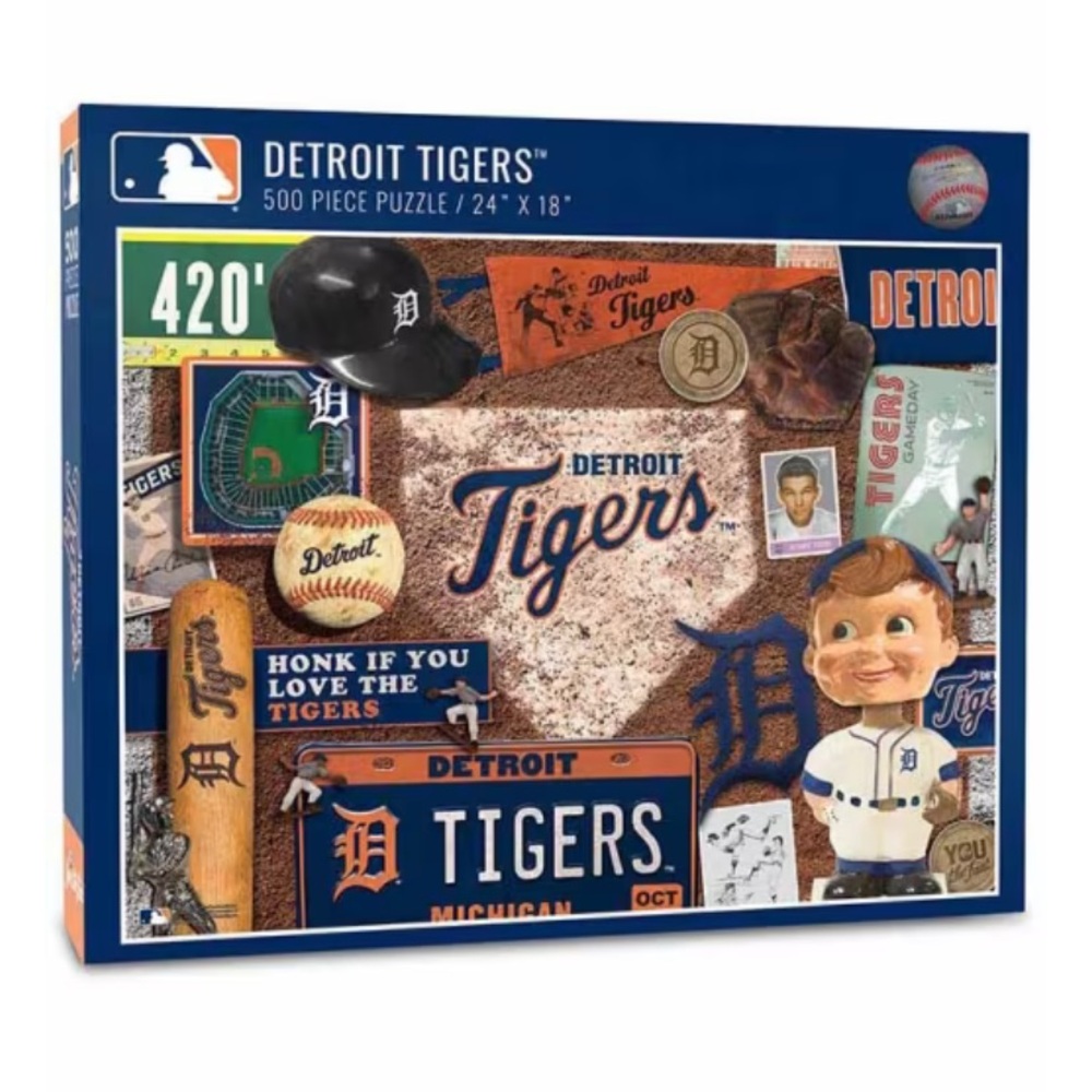 MLB Detroit Tigers 500 Piece Vintage Collage Puzzle